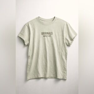 Brooklyn Cloth Light Sage "Originals" Embroidered Crewneck Tee Medium